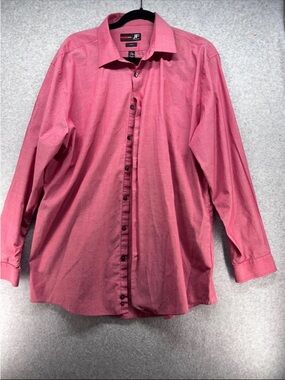 jf j.ferrar Men's Casual Button-Down Shirt in Pink